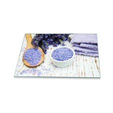 Herdabdeckplatte Ceran 80x52 Lavendel Violett Abdeckung Glas Spritzschutz Deko