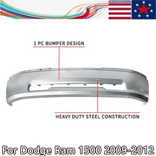 For 2009-2012 Dodge Ram 1500 1-piece Design Bright Silver Steel Front Bumper For 2009-2012 Dodge Ram 1500 1-piece Design Bright Silver Steel Front Bumper