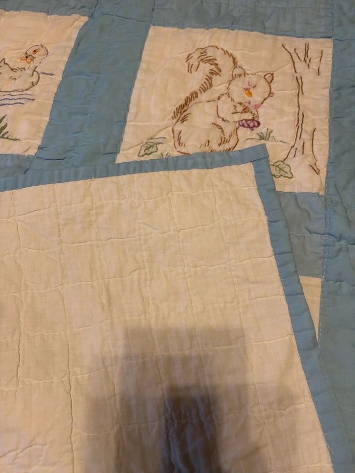 Manta bordada hecha a mano para bebé niño Foto 3 de 4