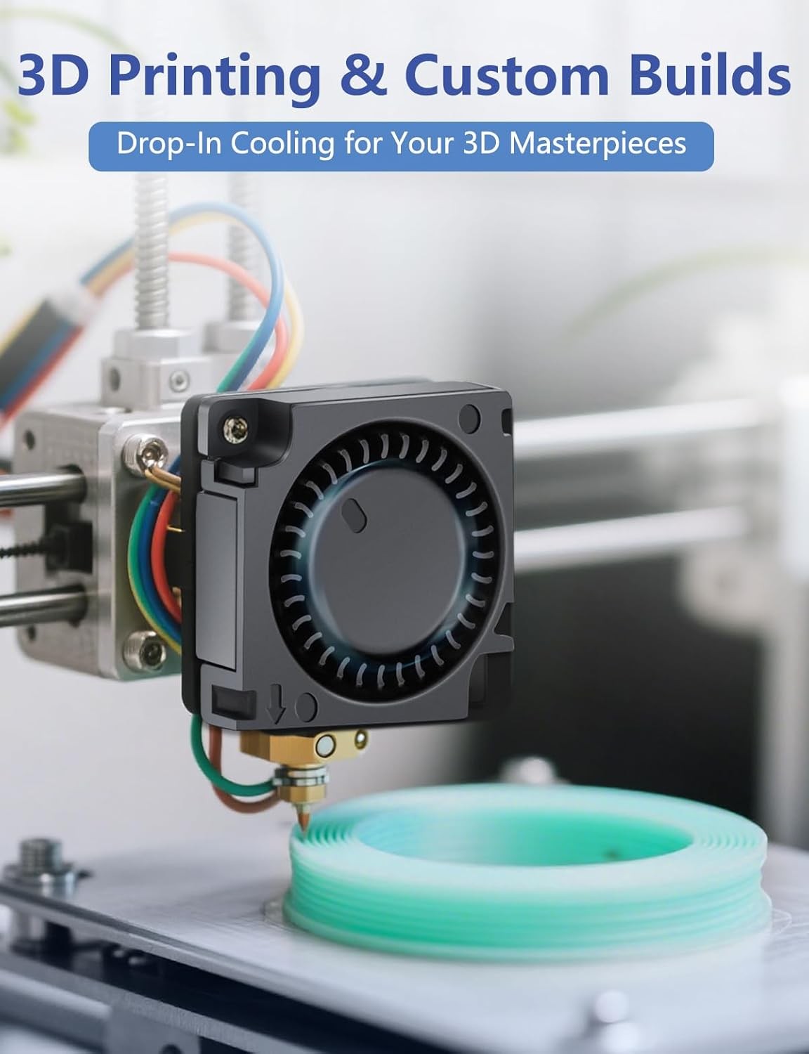 2 Pack Wathai 30mm x 10mm 5V Small DC Brushless Cooling Blower Fan 30x10mm 