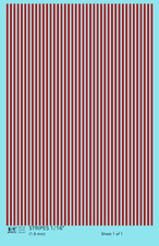 K4 HO Scale Water Slide Decals Red 1/16 Inch Stripes Set