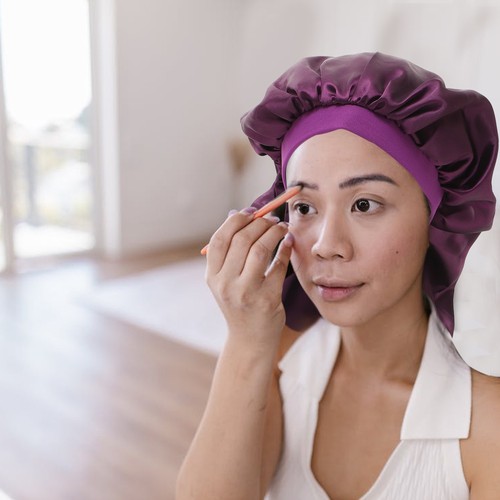 Practical Sleep Hat Delicate Satin Women's Miss for Girl - Imagen 9 de 12
