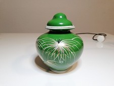 Vintage DDR Porzellan Lampe Rauchverzehrer Grün 50/60er Tischlampe Leuchte GDR