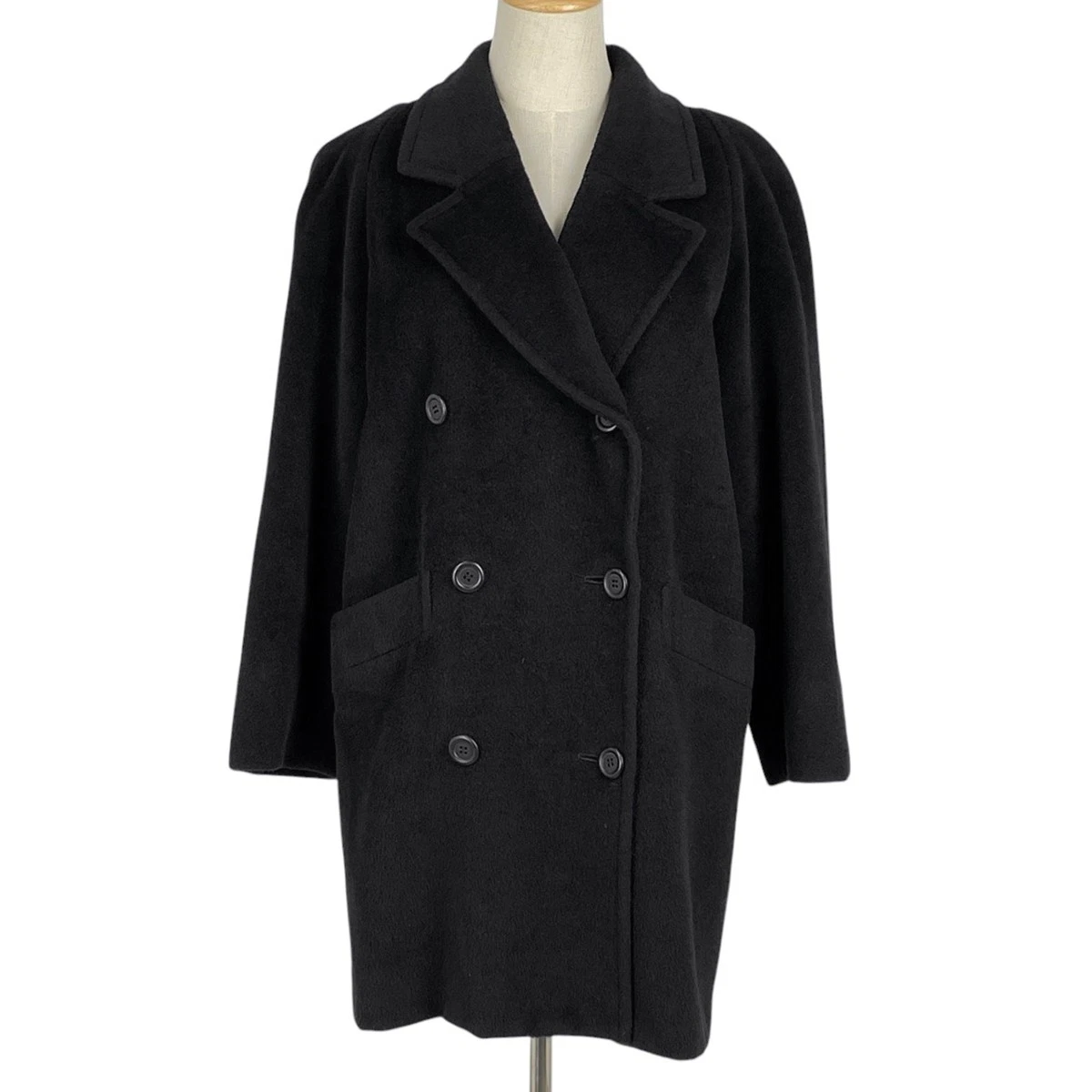 Christian Dior Pea Coat Lungo Doppio Pea Coat Capelli Nero Donna