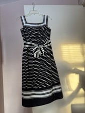 Vintage 1960s Oscar De La Renta Black & White Polka Dot Dress