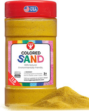 Colored Sand for Crafts 1 lb Bottle Yellow Bright Fine Sensory Play Kids