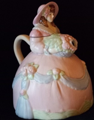 Vtg Applause Madeline Victorian Lady Porcelain Teapot.  8'' High.     #G.