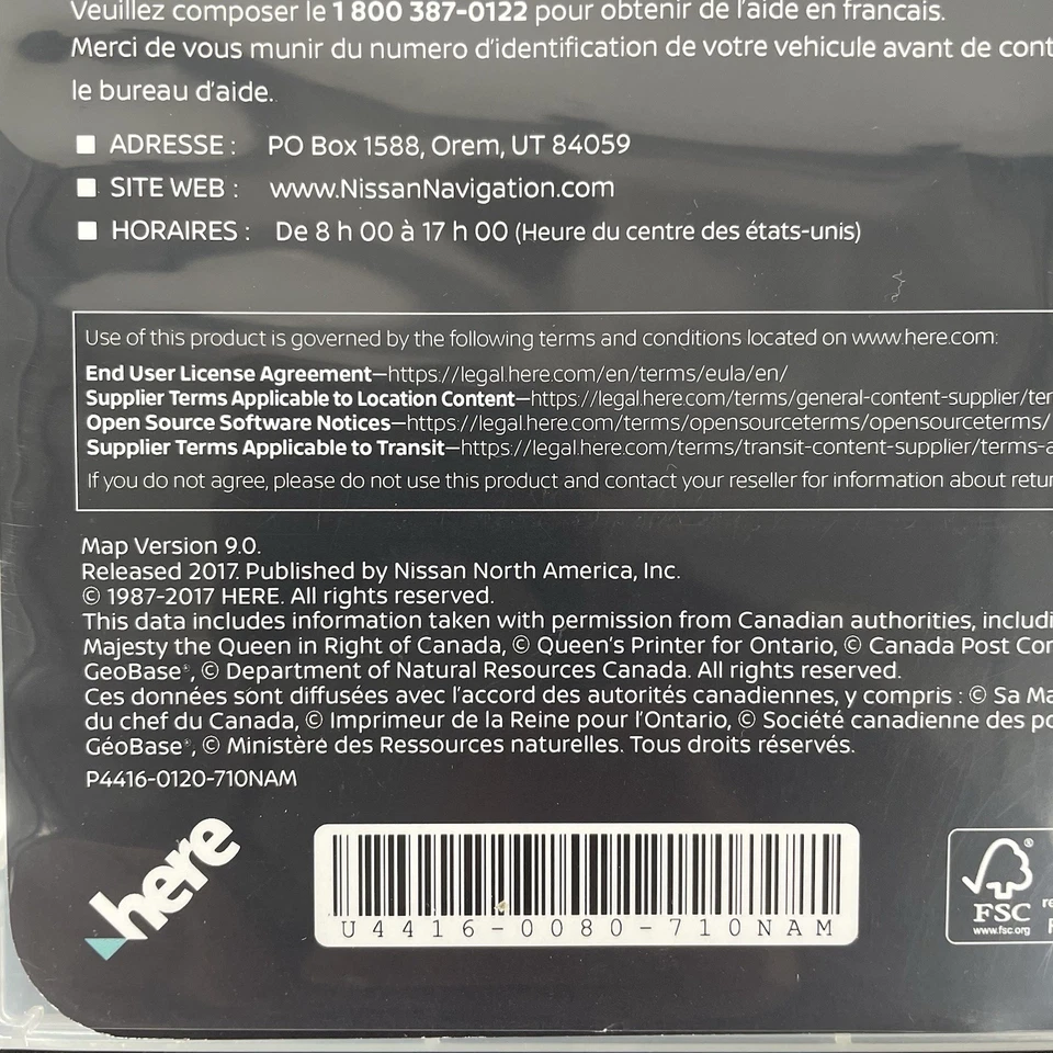 Nissan Navigation System Map SD Card 2018 North America Version 9.0  - Image 4 of 4