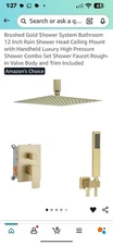 Brand New Heable Brushed Gold 12 Inch Ceiling Rain Showerhead & Handheld System