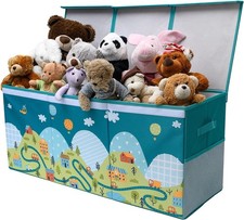 Extra Large Toy Storage Organizer with Lid - Sturdy, Collapsible Toy Chest Stora