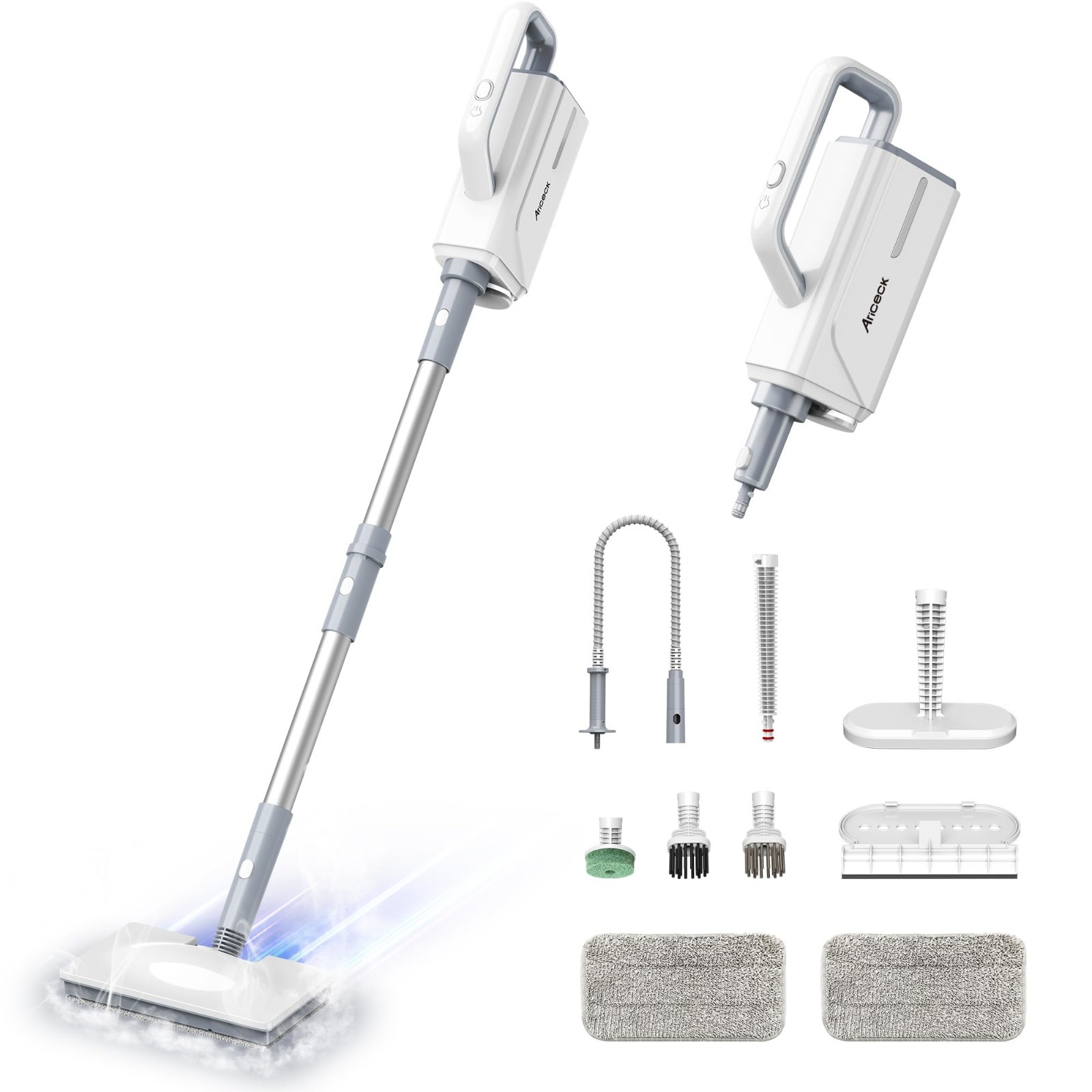Zennox 1500W Steam Cleaner - Upright & Handheld - White - K881 - Image 2