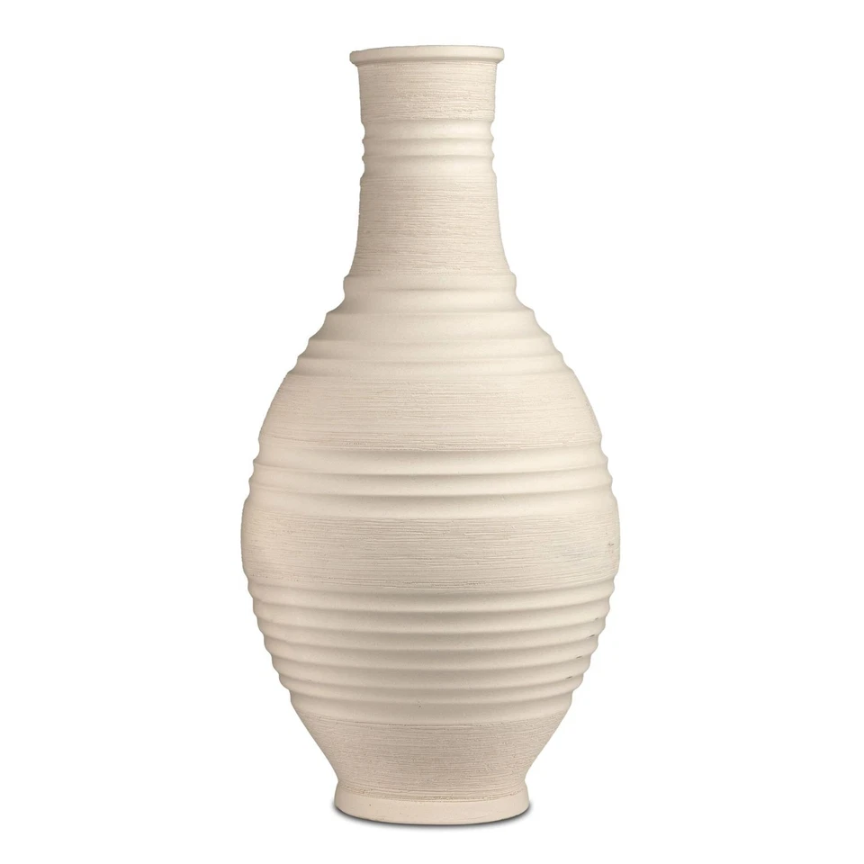 Deko Bodenvase RELIEF bauchig rund H. 55cm matt creme Keramik Formano W25