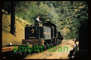Original Slide West Side Lumber Co. Shay Steam #7 Log Train Action 1957
