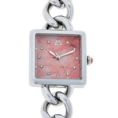 Colleen Lopez Square Rhodonite Dial Curb Link Chain Bracelet Watch. 6\
