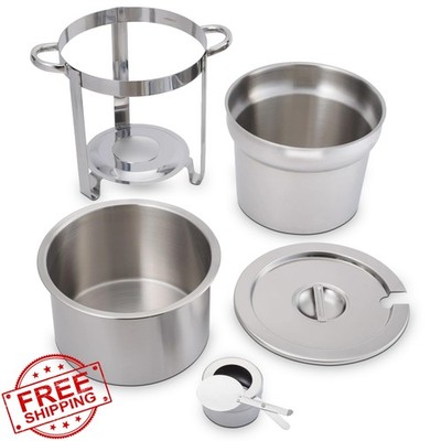 Winco 211 Stainless Steel 11qt Round Marmite Soup Chafer w/Cover