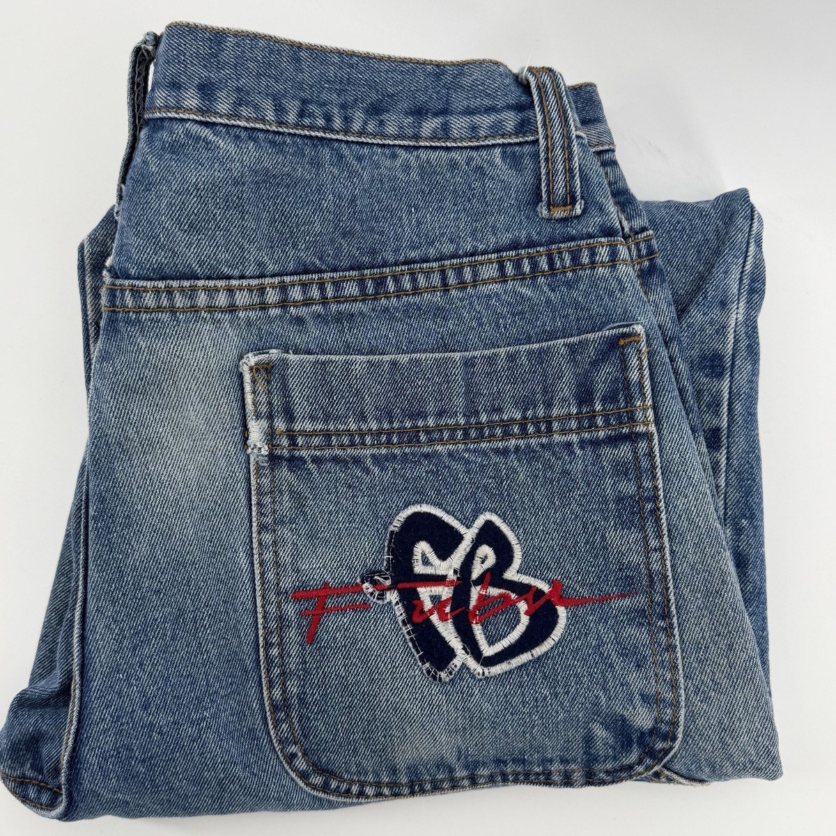 Vintage 90s FUBU Carpenter Jeans 32x31 Blue Baggy Wide Leg Hip Hop