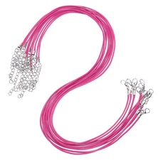 10pcs 18 Inch Waxed Necklace Cord 1.5mm for Jewelry Making, Rose Red