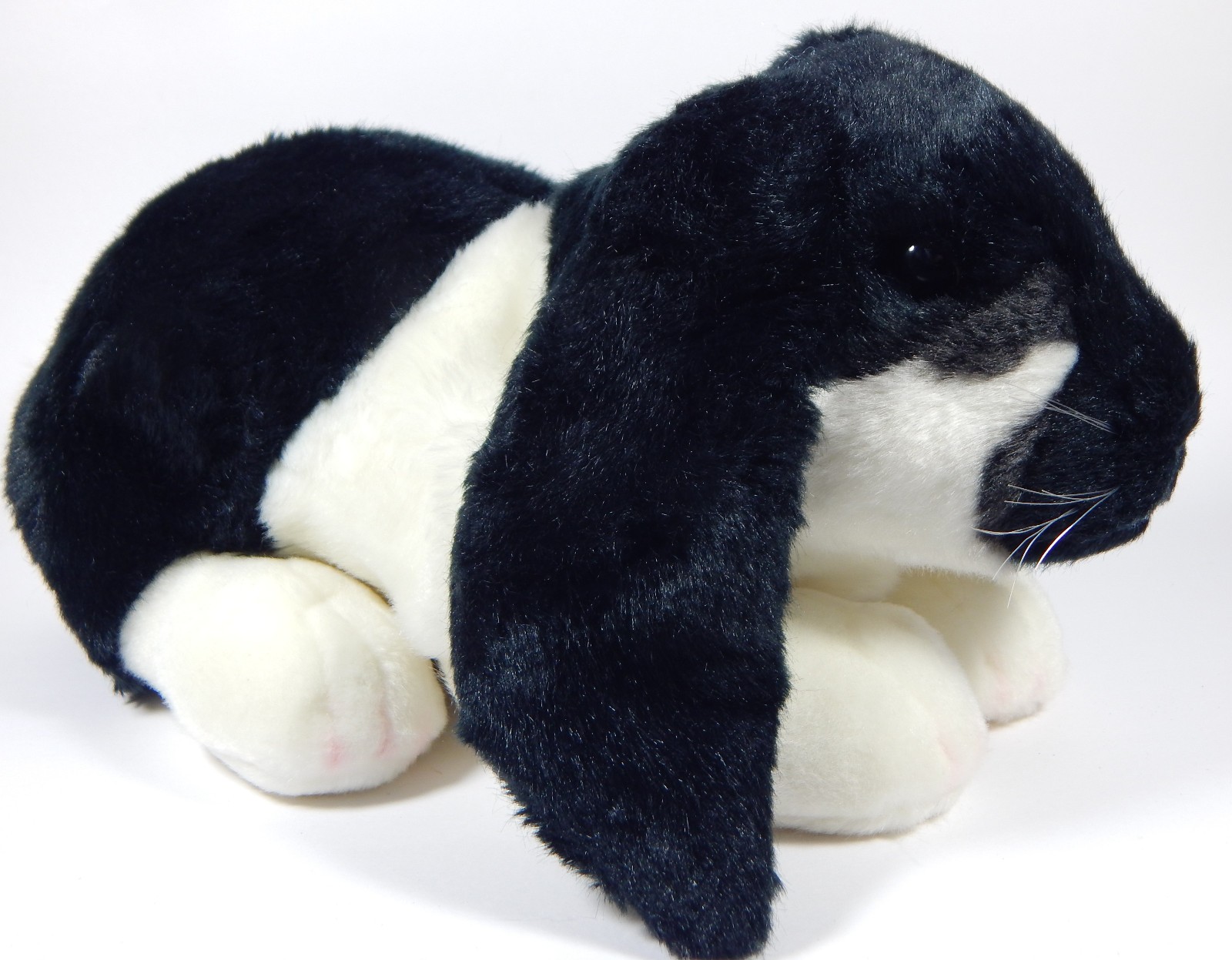 VTG RUSS YOMIKO CLASSIC LOP EAR BUNNY BLACK & WHITE SUPER SOFT FUR PLUSH ANIMAL