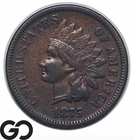 1875 Indian Head Cent Penny, Stunning Color, Choice XF++