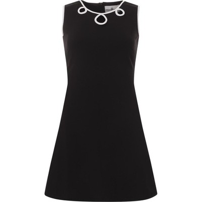 MADCAP RETRO MOD 60s SLEEVELESS MINI DRESS CUT OUT COLLAR Black Lazy Daisy MC527