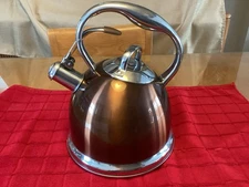 Wolfgang Puck Tea Kettle 2.45 Quart Whiltling Stainless Steel Copper 
