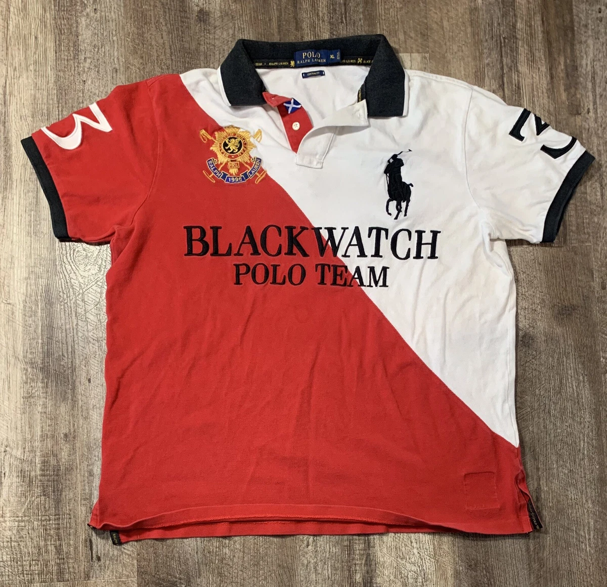 Vtg Ralph Lauren Blackwatch #3 Polo Team Crest Game Shirt XL Streetwear S1