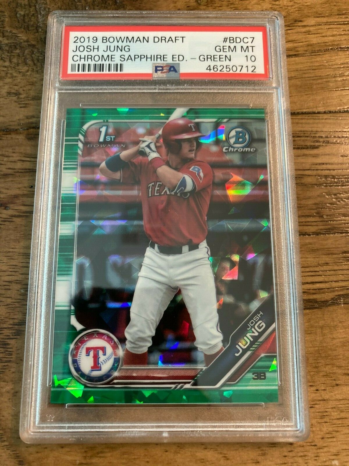 2019 Bowman Draft Chrome JOSH JUNG #BDC7 Sapphire Ed GREEN 17/50 PSA 10 ...