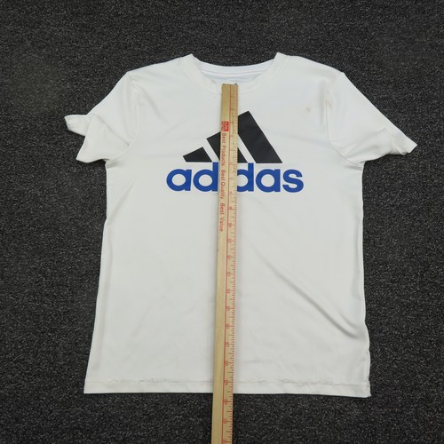 Adidas Shirt Youth Small White Short Sleeve Breathable Casual Running Boys - Picture 6 of 10