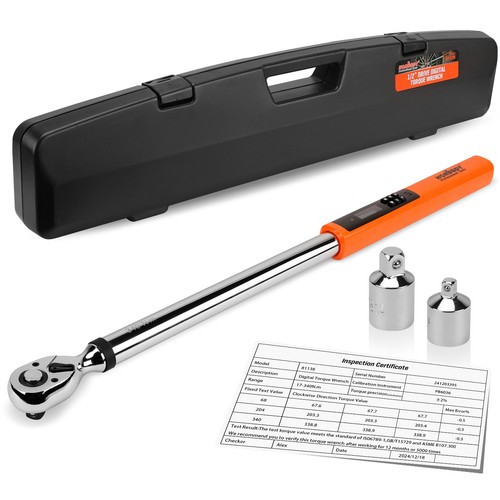 3Pcs 1/2" Dr. Torque Wrench Digital Display 17-340N.m/25-250ft.lb with Case - Picture 9 of 9