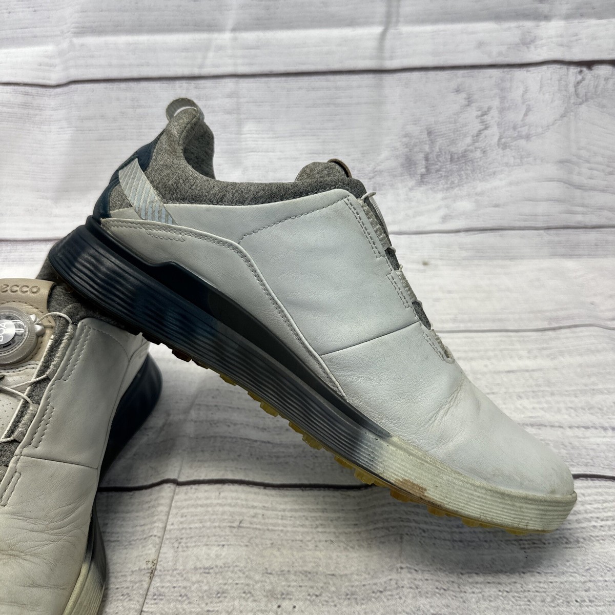 シューズ(男性用) ECCO GOLF S-THREE 43 (US 9.5) Ecco S-Three Golf Shoes - White & Blue Size 43 (US 9-9.5