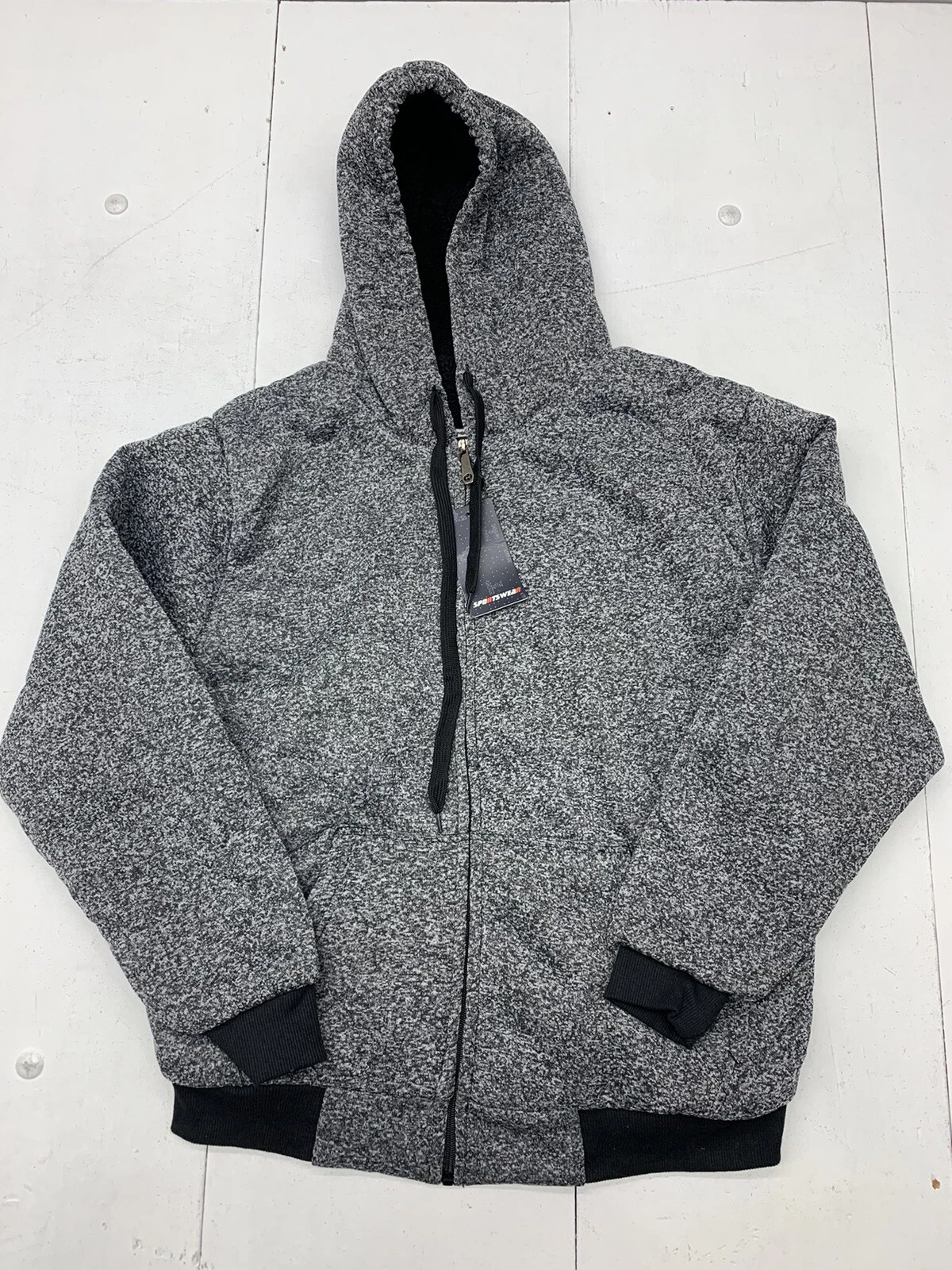 Sportswear Mens Grey Fullzip Fleece Jacket Size Large