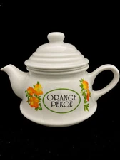 Tuscany Collection "ORANGE PEKOE"  Teapot W/ Removable Strainer and Vented Lid
