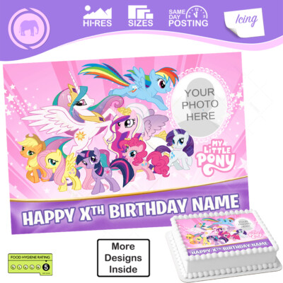 My Little Pony Kuchenaufleger essbare Dekoration personalisierte Größen inkl. Costco