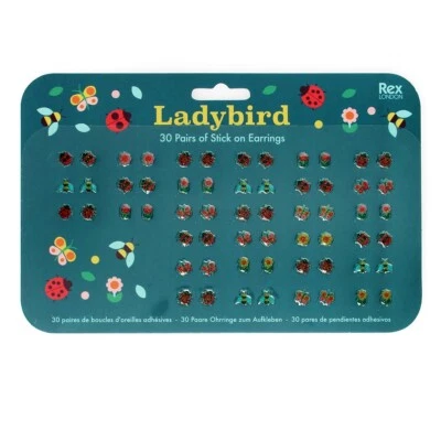 DOTCOMGIFTSHOP Rex London Stick on earrings (30 pairs) - Ladybird