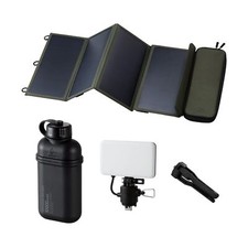 ELECOM NESTOUT 10000mAh Outdoor Power Bank  4-Panel Solar Panel  Flash-1 LE...