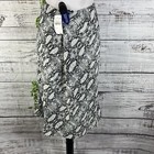 Socialite Skirt size Medium Black White Faux Snake Bias Sheer Knee A Line Modese — photo 9