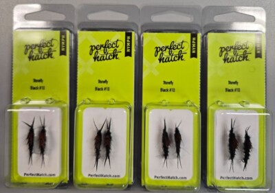 4pks-Perfect Hatch PHFLY1194-04P NYMPH Stonefly Black 4 x 2 Pack