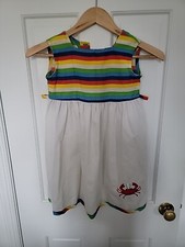 vintage polly flinders dress striped Crab applique Size 6