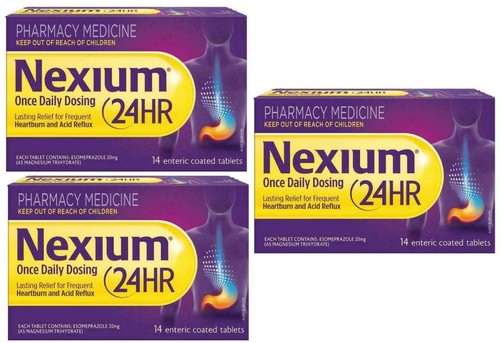 Nexium 24HR Esomeprazole 20mg Heartburn Relief Acid Reducer Reflux - 42 Tablets - Picture 2 of 3
