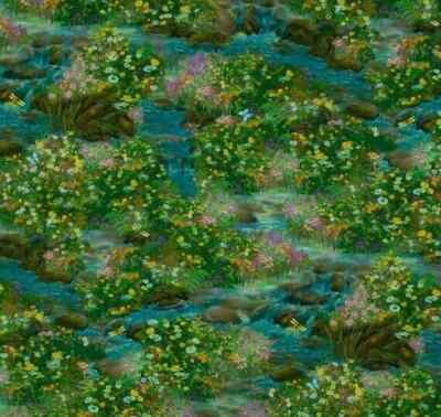 Artworks Digital IV NATURE ANGEL FLORAL SCENIC 25819-X Fabric By the FQ 1/4 YD