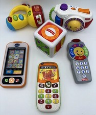 Mixed Lot Of 6 Lights Sounds Learning Toys Camera Flashlight Phone Remote Cube