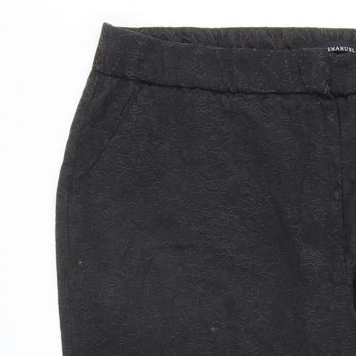 David Emanuel Womens Black Cotton Blend Carrot Trousers Size 16 L27 in - Picture 6 of 12