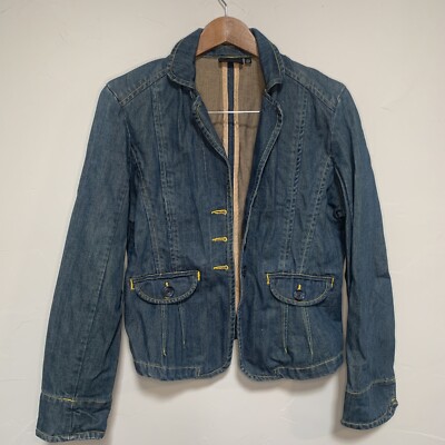 【BOK PLACE】Non-dyeing color stitch denim jacket THE LIMITED Vintage Retro Denim Jean Jacket Yellow Stitching