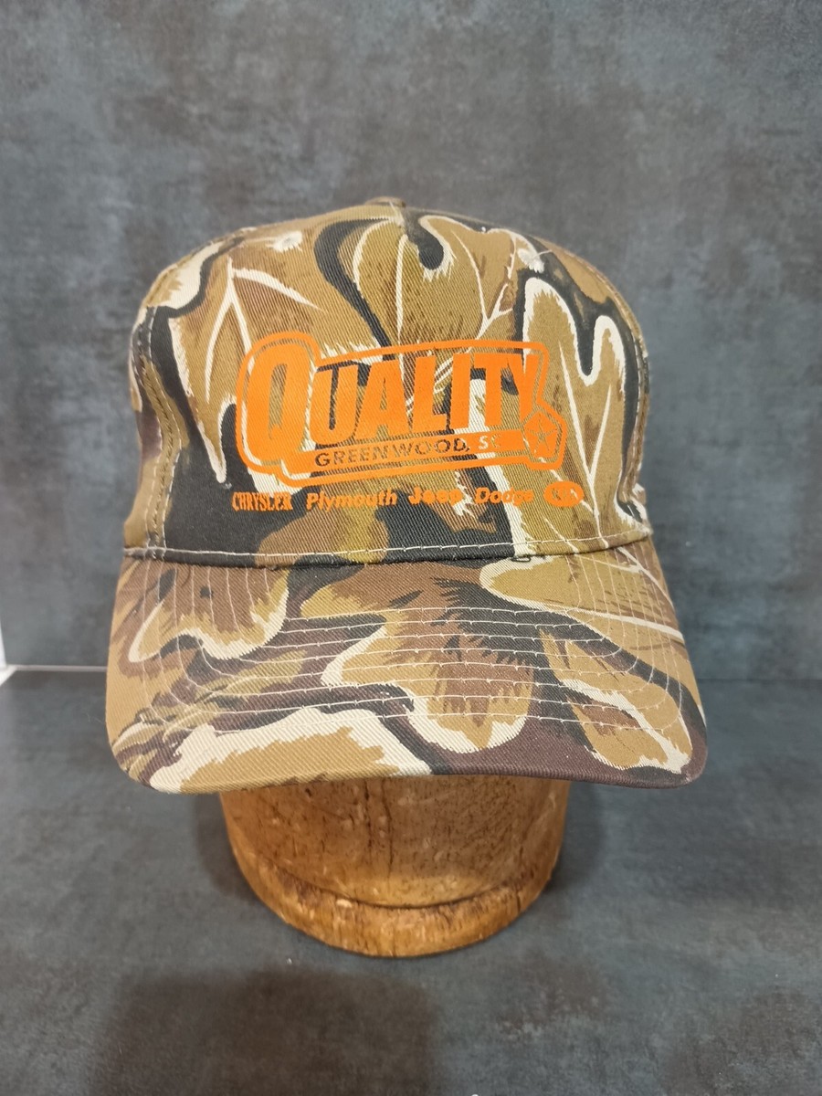 Vintage Camouflage Hunting Hats Vintage-Camo Hat With Elk Leather