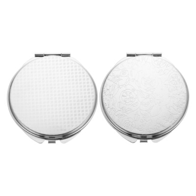 2PCS Double-sided Design Folding Makeup Mirror Compact Cosmetic Mirror 