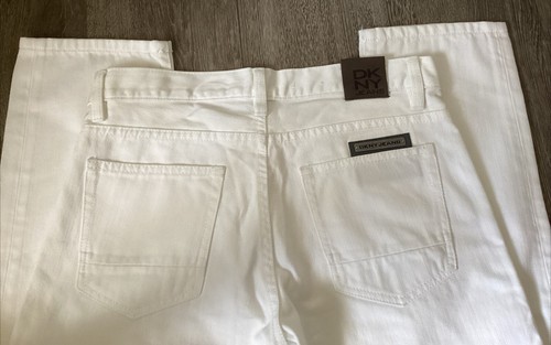 DKNY Bowery Boyfriend Fit Woman’s White Denim Jeans 29W 32L Zip Fly BNWOT - Picture 7 of 8
