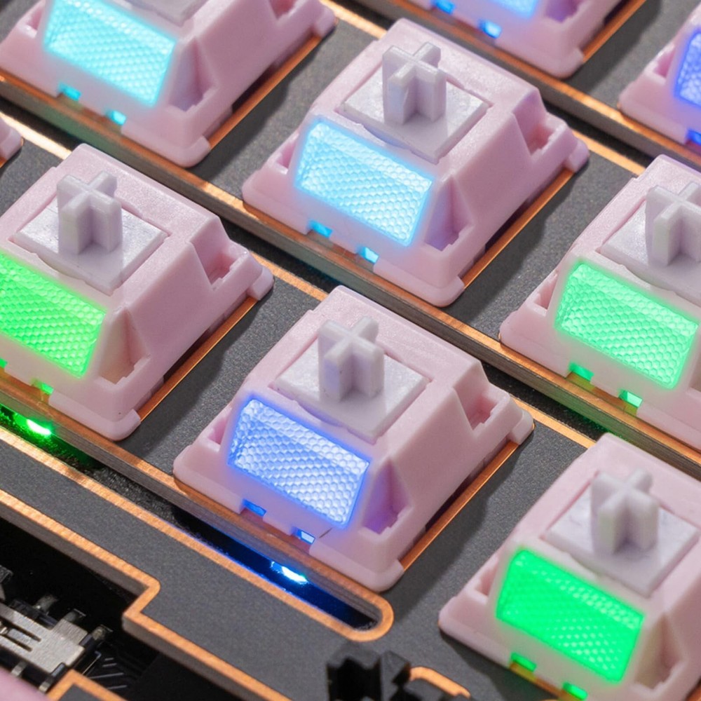 35Pcs Chilkey Lotus Pink Linear Mechanical Keyboard Switches, 5-Pin Design