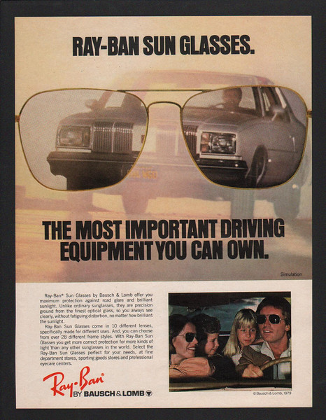 1979 RAY-BAN Sunglasses - Bausch & Lomb -Driving Equipment VINTAGE