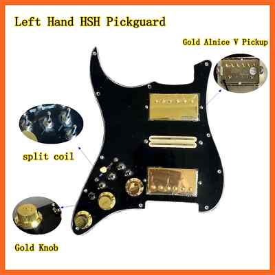 Left Handed Upgrade Loaded HSH ST Pickguard Set Wilkinson Alnico V Pickups