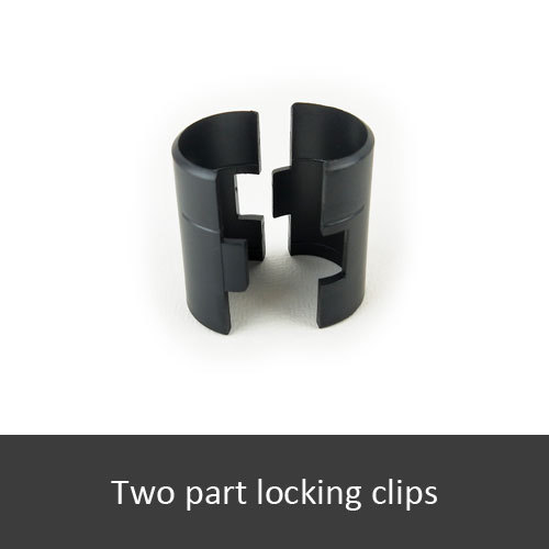 Wire Shelf Clips 1” Diameter Shelving Split Sleeve Lock Clips Black